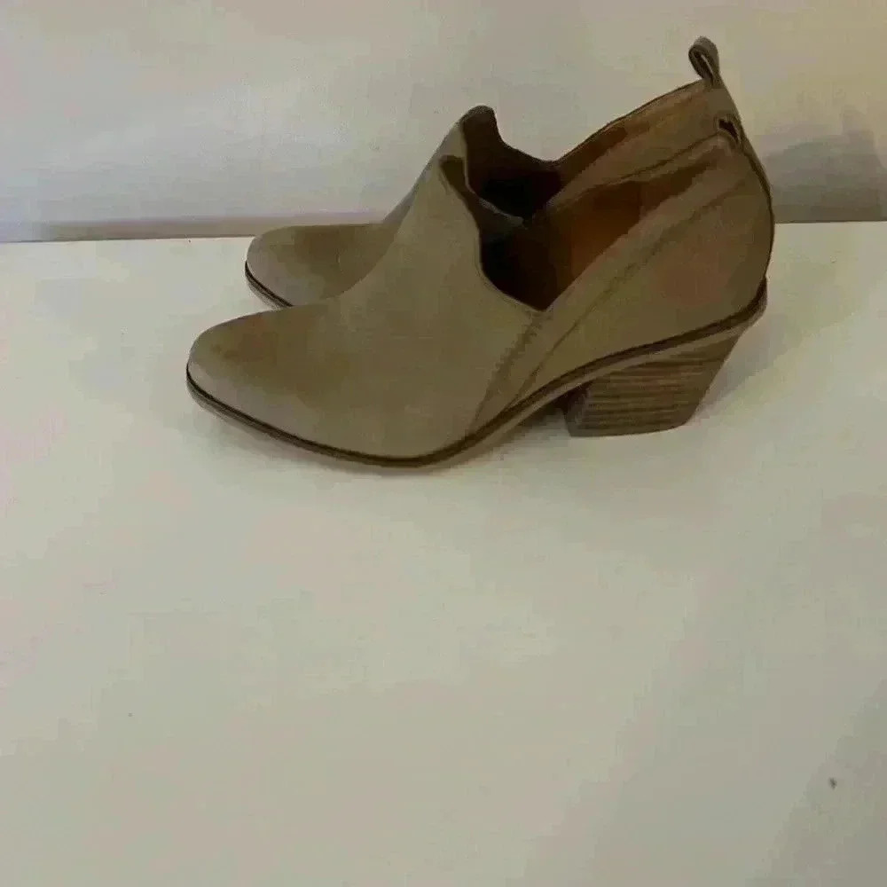 Lucky brand suede tan heel boots. Gently used. Size 6.5 M.